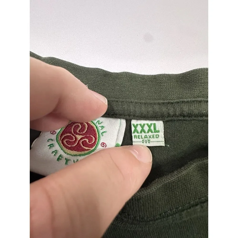 Vtg Ireland Destination T-Shirt Green‎ Graphic Y2K Vibe XL